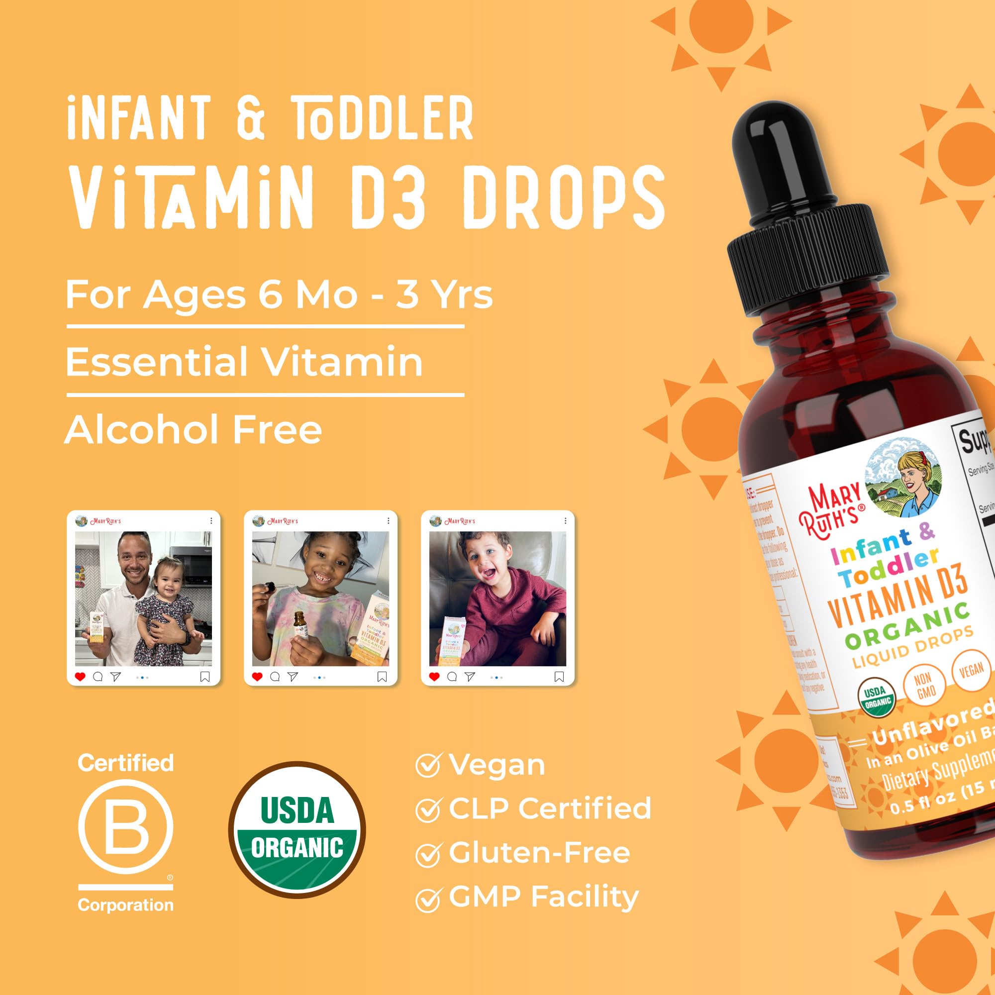 Allergen-free, vegan, gluten-free Vitamin D drops
