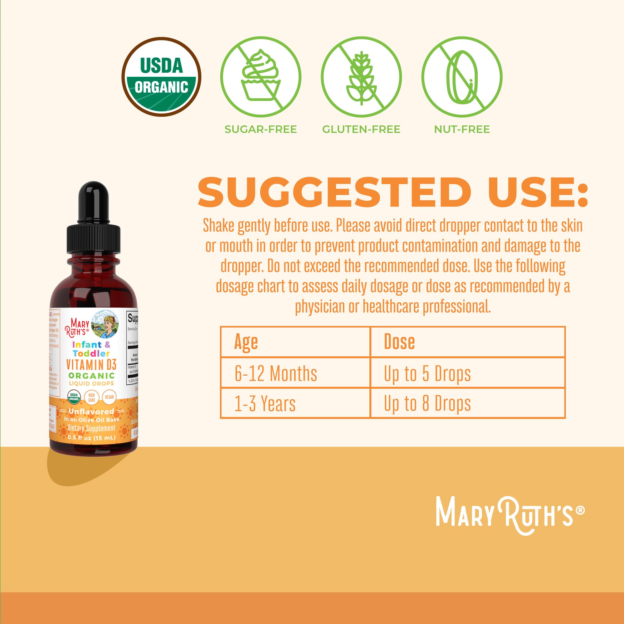 Product packaging for MaryRuth Organics Vitamin D Drops