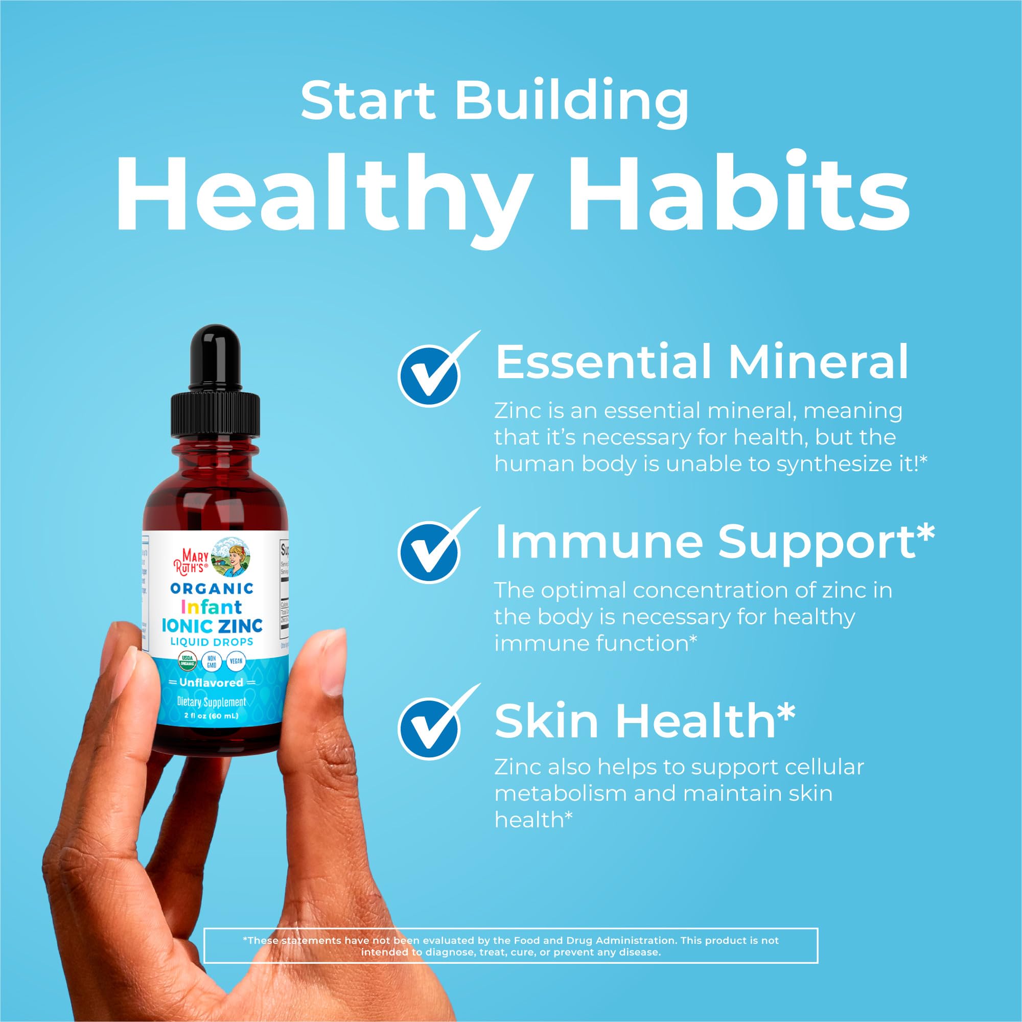 Zinc drops for immune support concept