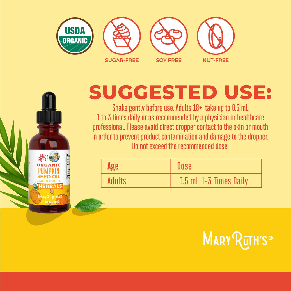 Dropper dispensing pumpkin seed oil drops