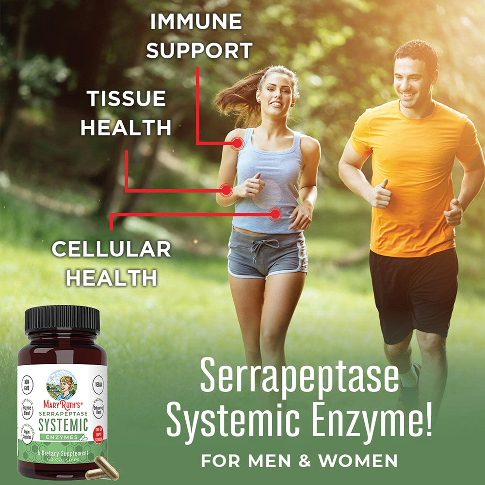 Close-up of Serrapeptase enzyme capsules