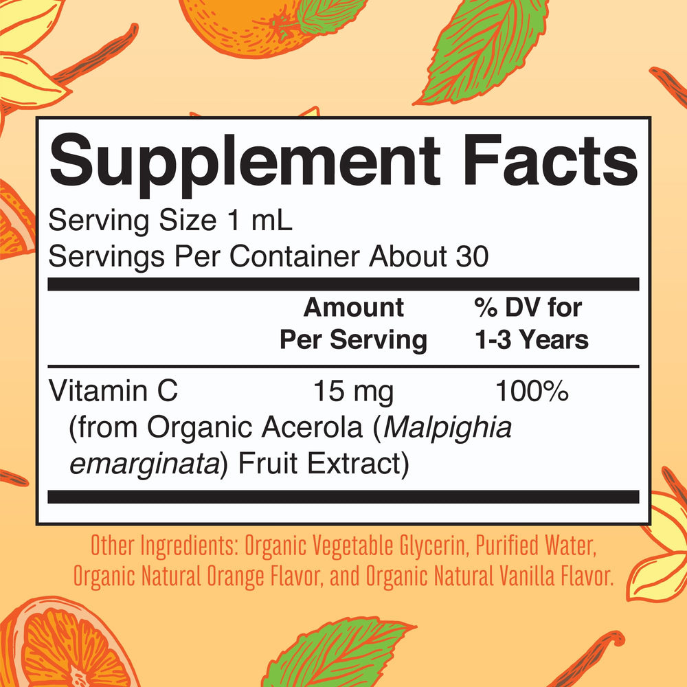 Back label showing nutritional information