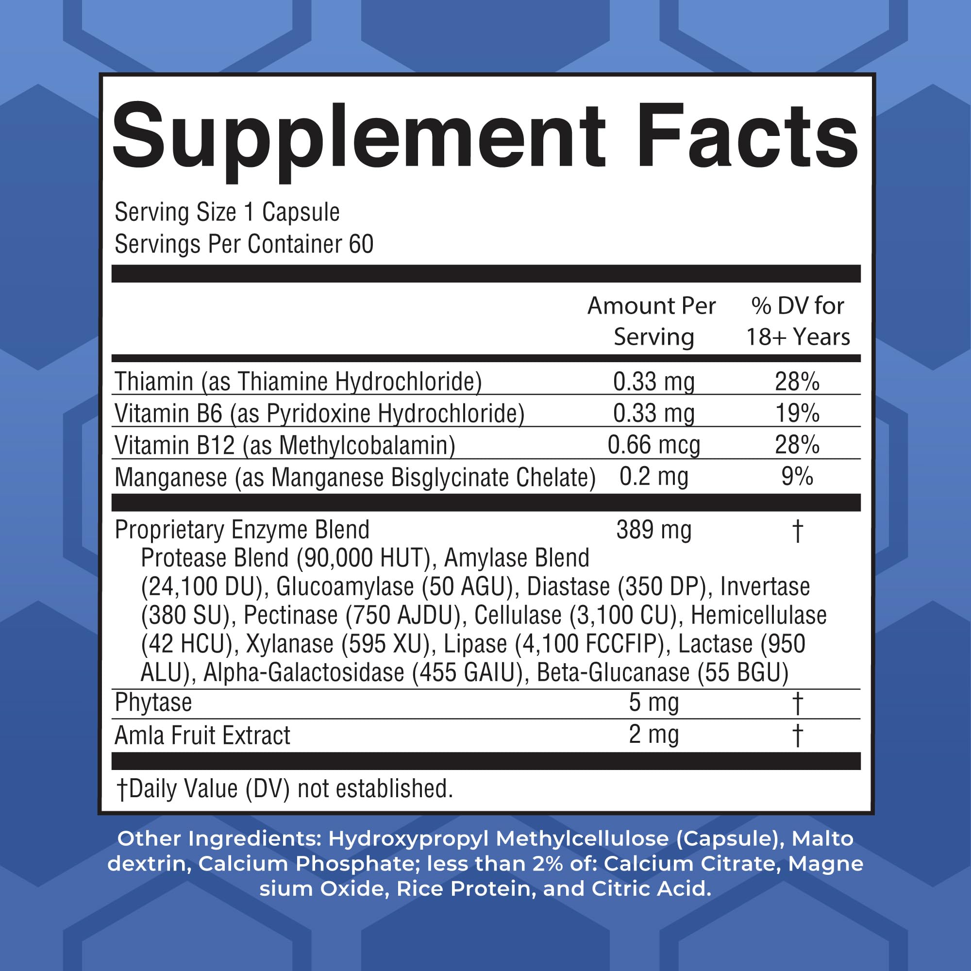 Bottle with label close-up of MaryRuth Ultra Digestive Enzymes