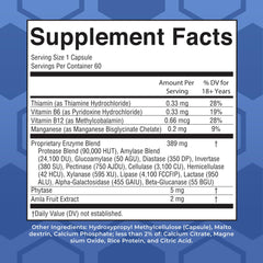 Bottle with label close-up of MaryRuth Ultra Digestive Enzymes
