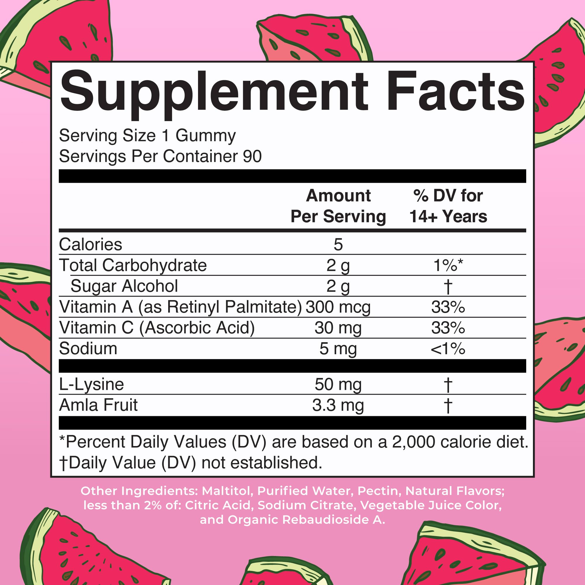 Close-up of watermelon-flavored vegan collagen gummies