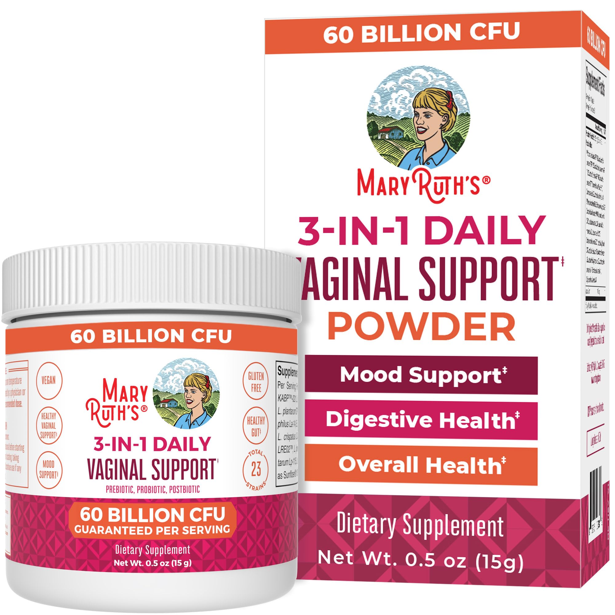 Bottle of MaryRuth's 3-in-1 Probiotics for Women