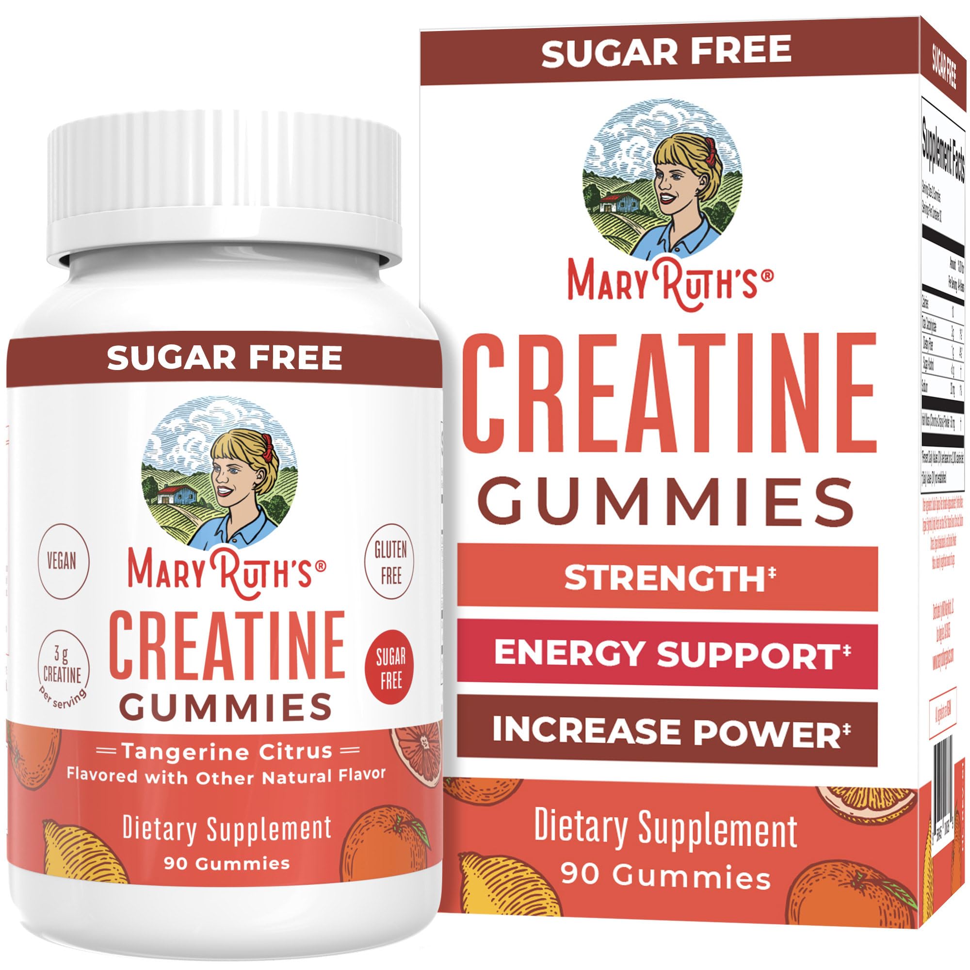 Hero image: MaryRuth's Creatine Gummies Tangerine Citrus 90-count bottle