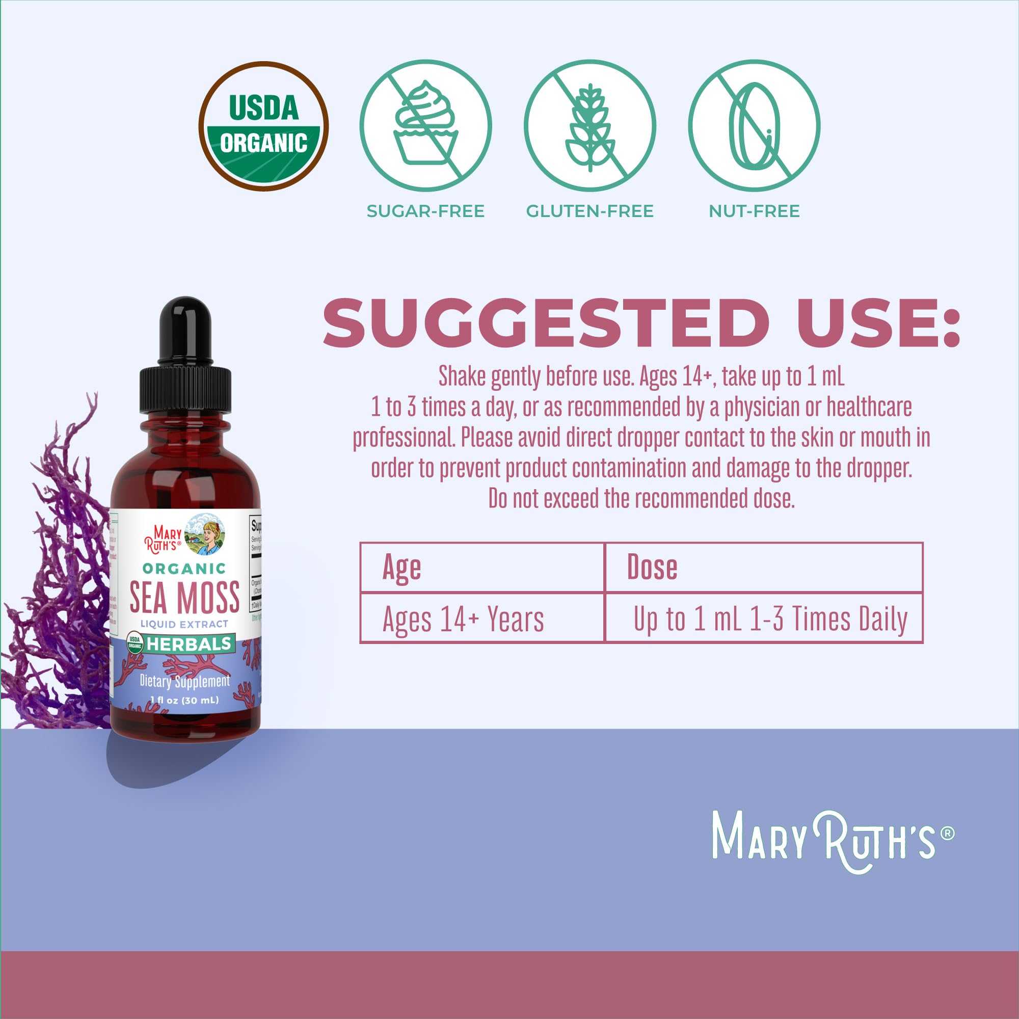 Wild-harvested Irish Moss (Chondrus crispus) liquid drops