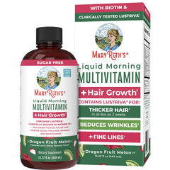 Front view of MaryRuth's Liquid Multivitamin + Hair Growth bottle