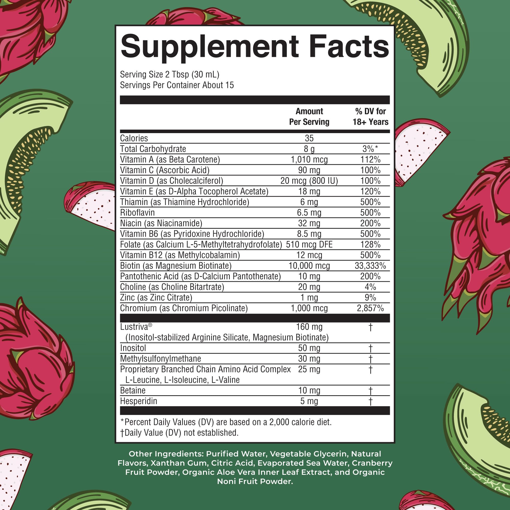Side view of MaryRuth's bottle with label