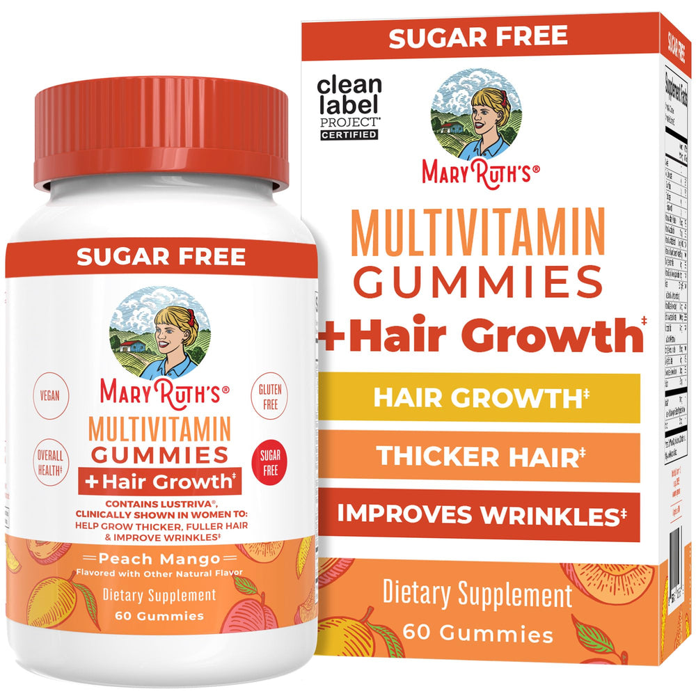 Front view of MaryRuth's Multivitamin Hair Growth Gummies bottle