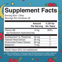 MaryRuth's Sleep Dissolving Strips Cranberry flavor pouch back label