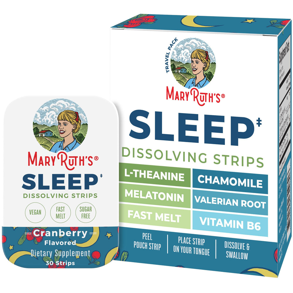 MaryRuth's Sleep Dissolving Strips Cranberry flavor pouch front