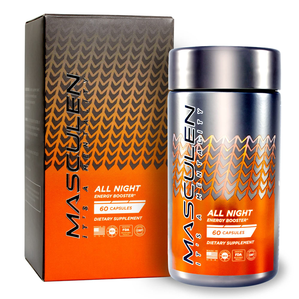 Masculen All Night energy supplement bottle