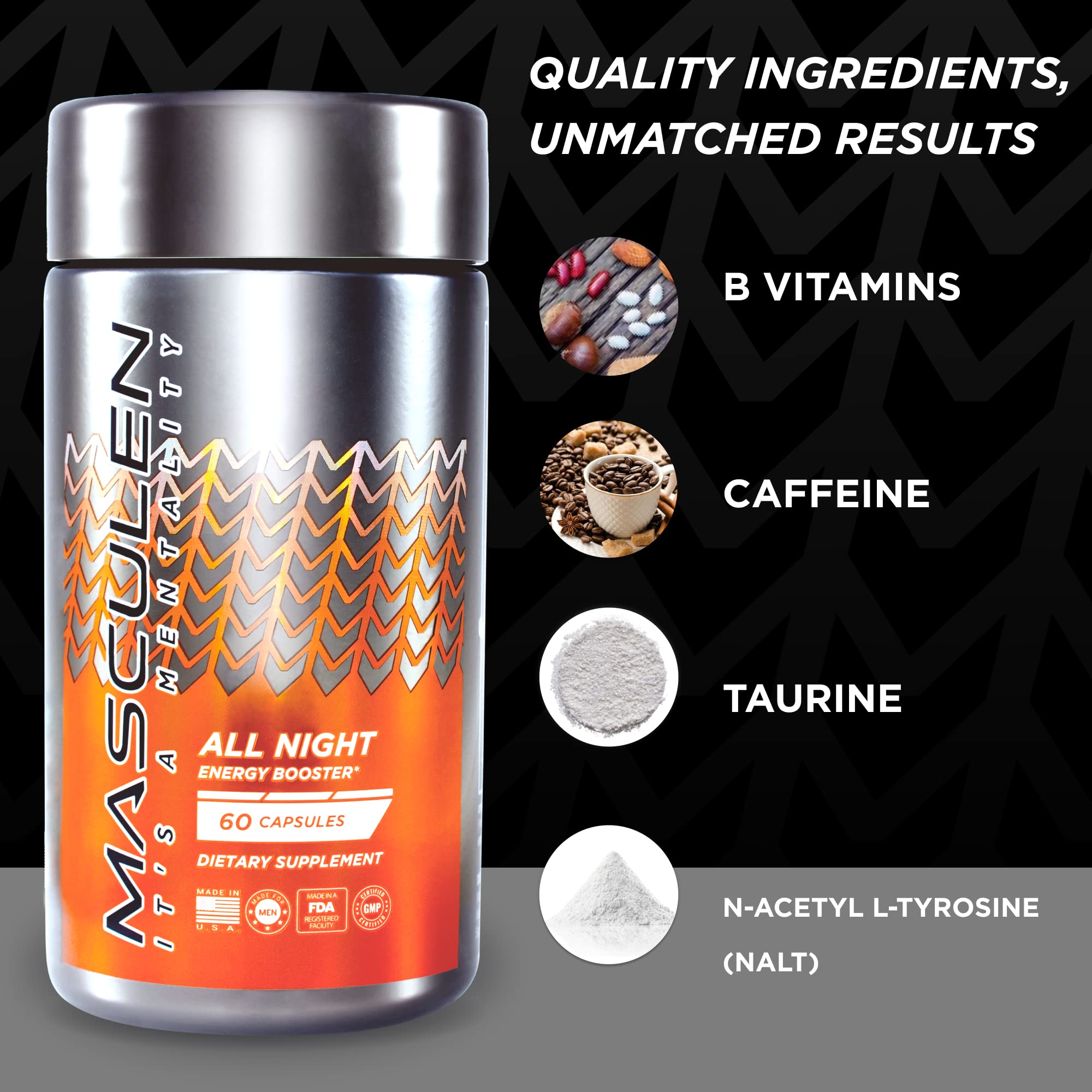 Masculen All Night ingredients label