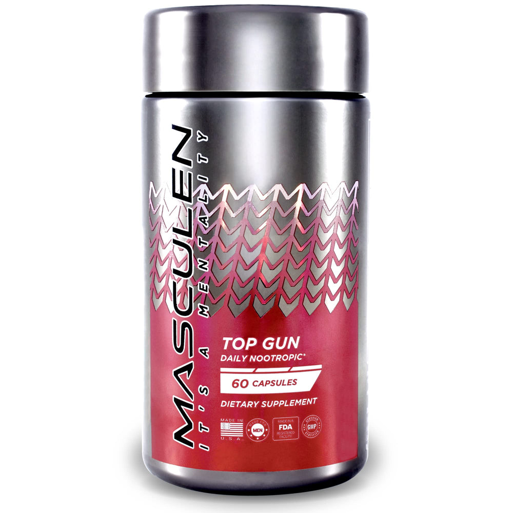 Close-up of Brain Boost capsules inside a bottle