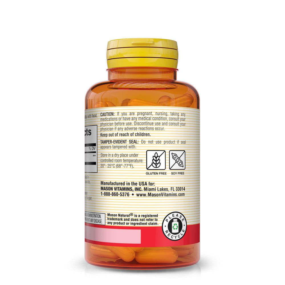 Mason Natural Alpha Lipoic Acid label close-up shows 200 mg potency and clean ingredients.