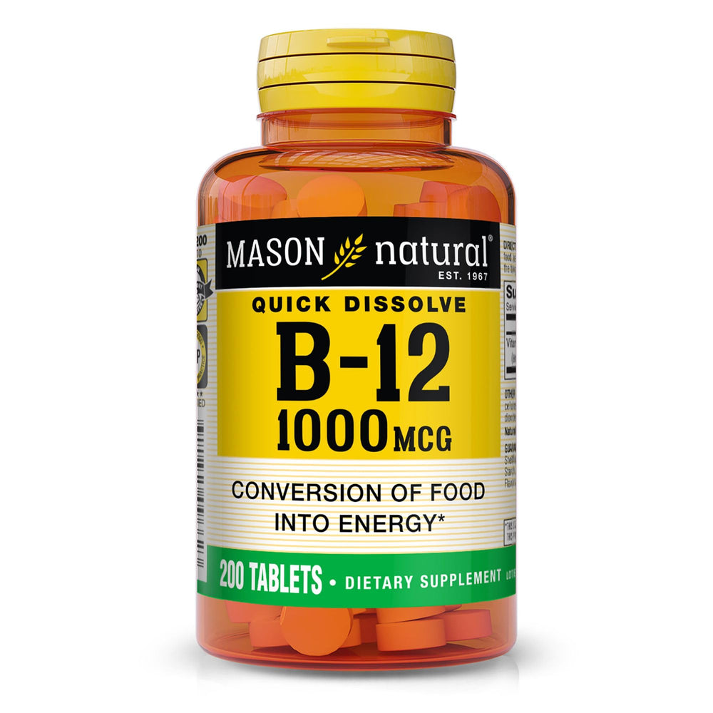 Hero image: Mason Natural B12 1000 mcg Quick Dissolve Tablets bottle