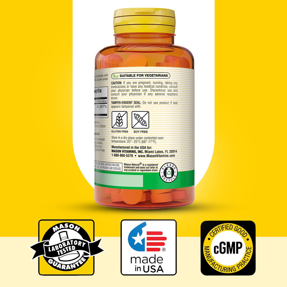 Clean ingredients list for Mason Natural B12 1000 mcg tablets