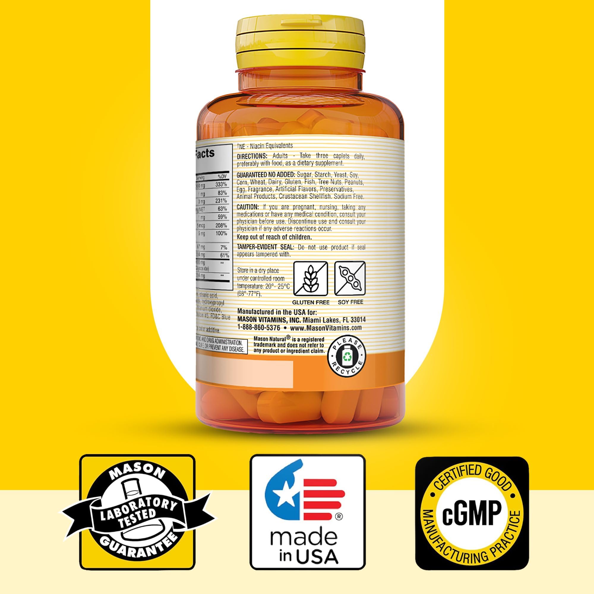 MASON NATURAL capsules in palm showing capsule size and simple three-per-day routine