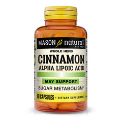 Bottle of Mason Natural Cinnamon Alpha Lipoic Acid Chromium 60 capsules