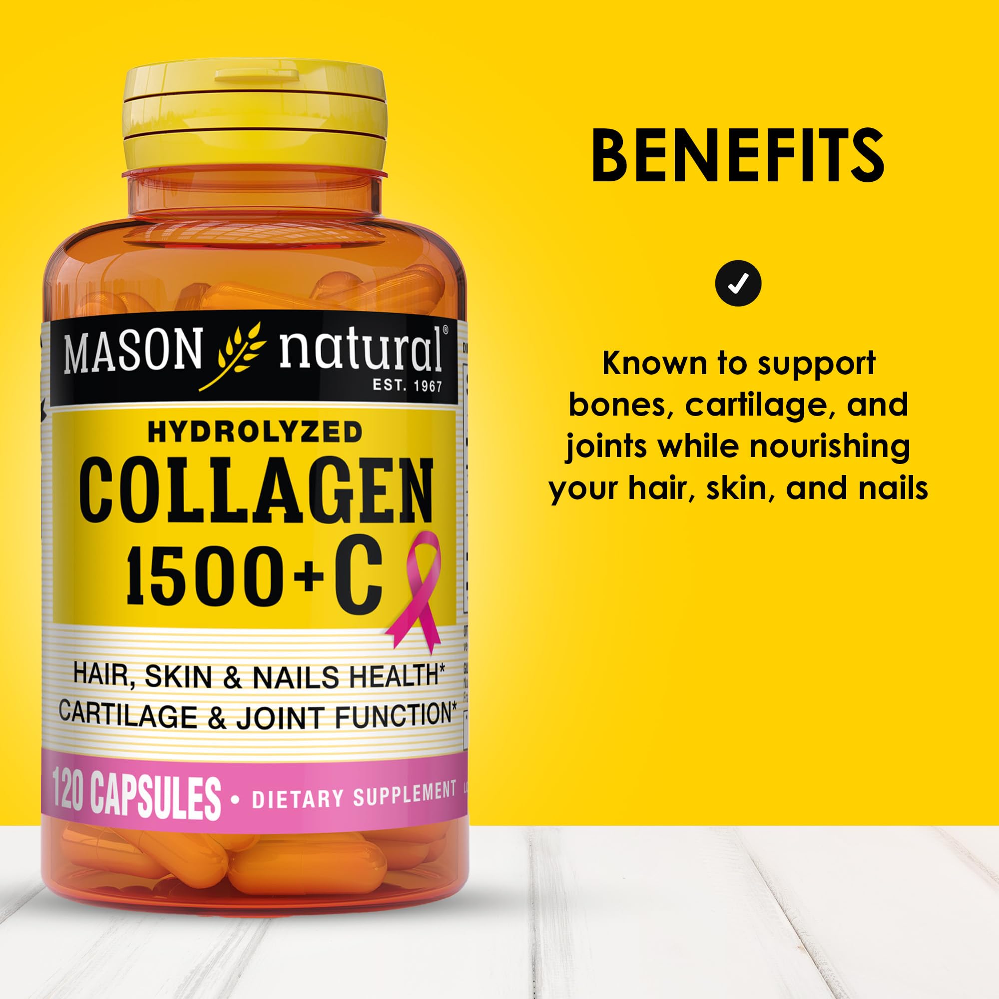 Close-up of hydrolyzed collagen capsules