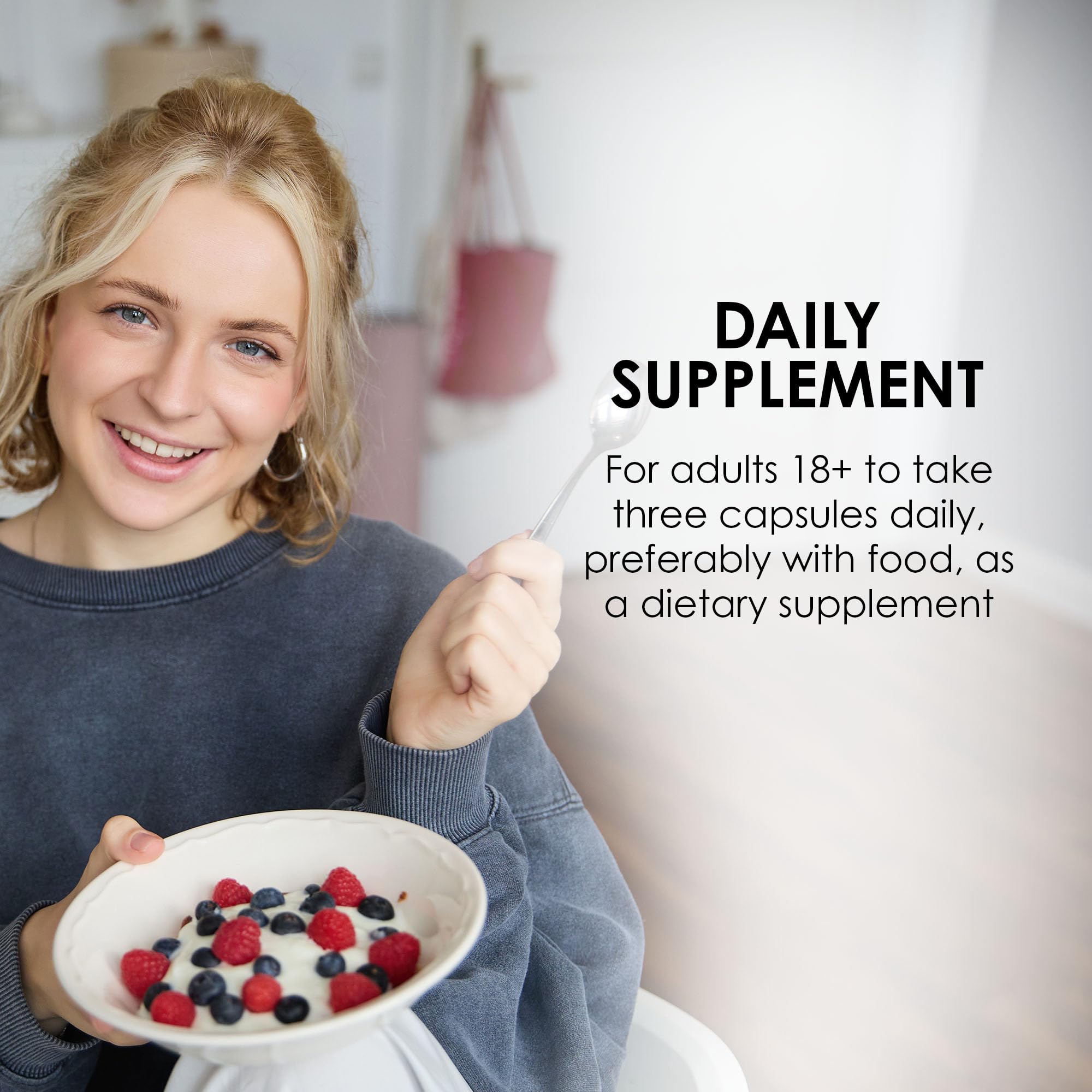 Close-up of capsules representing daily beauty support