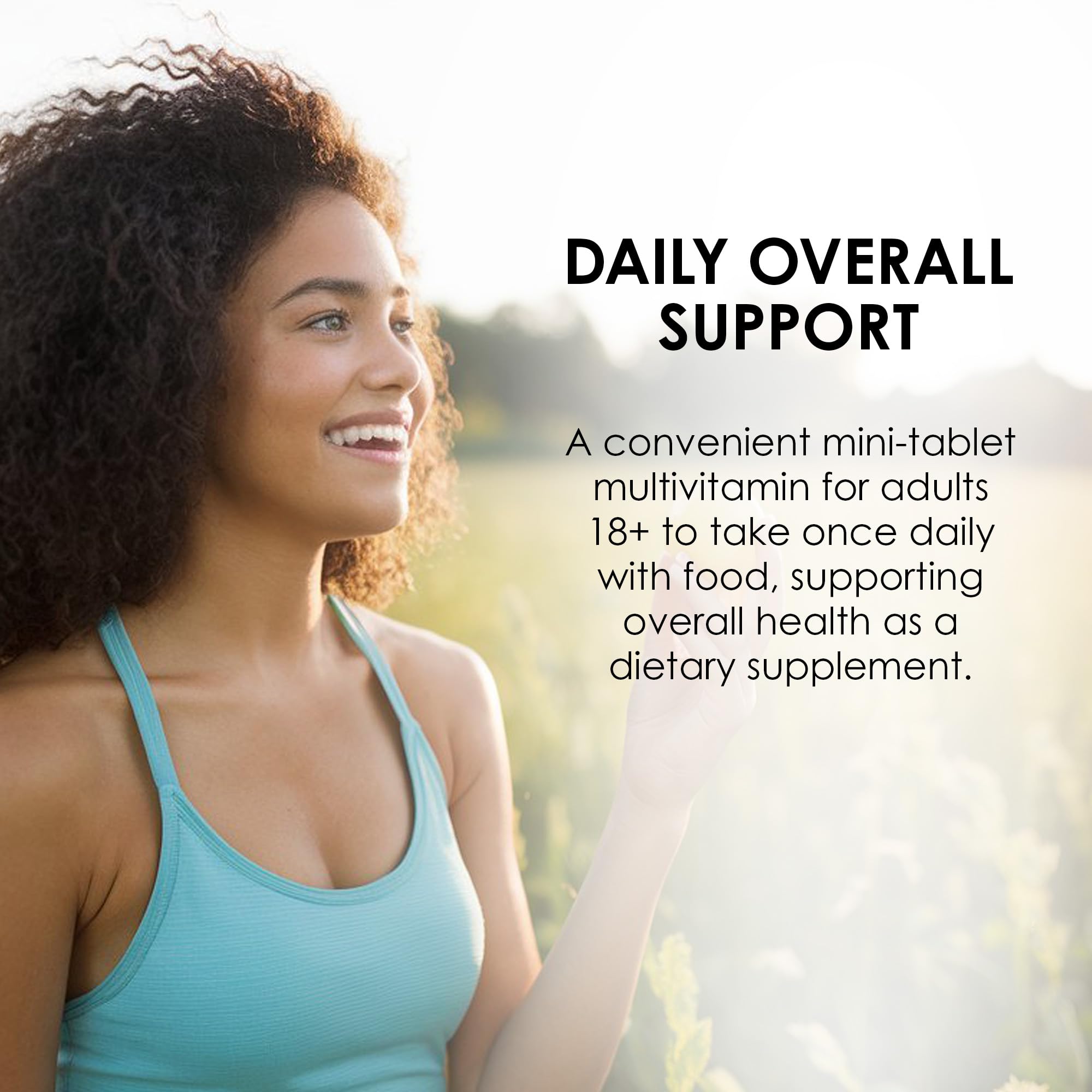 Side view of Mason Natural Daily Mini Multivitamin bottle