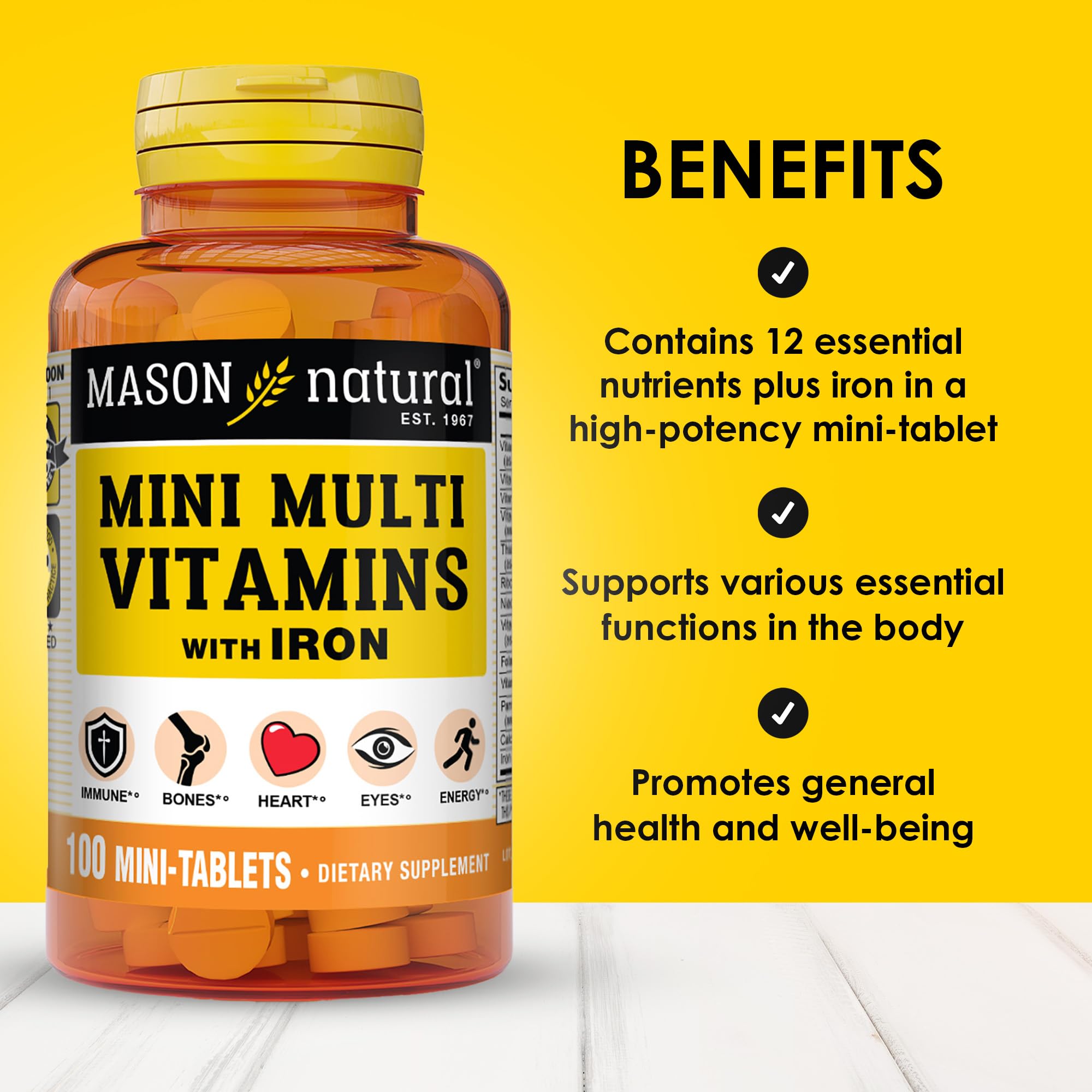 Close-up of the mini tablet multivitamin