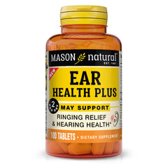 Front label of Mason Natural Ear Health Plus bottle
