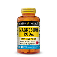 Front view of Mason Natural Magnesium 200 mg bottle