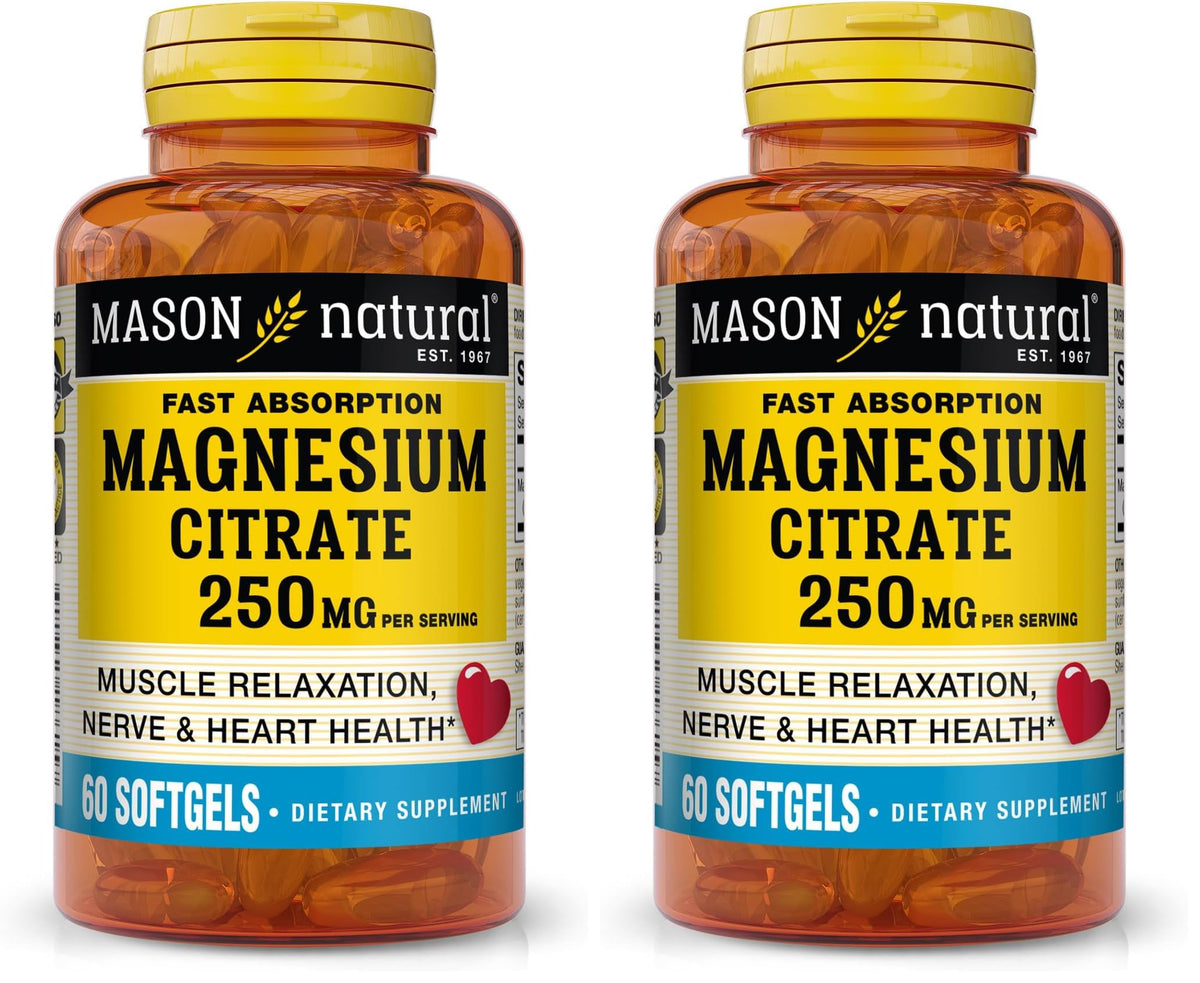 Mason Natural Magnesium Citrate 250 mg softgels bottle