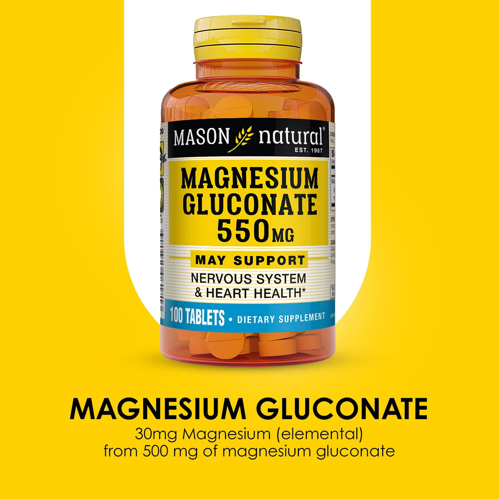 Ingredients list for Mason Natural Magnesium Gluconate 550 mg