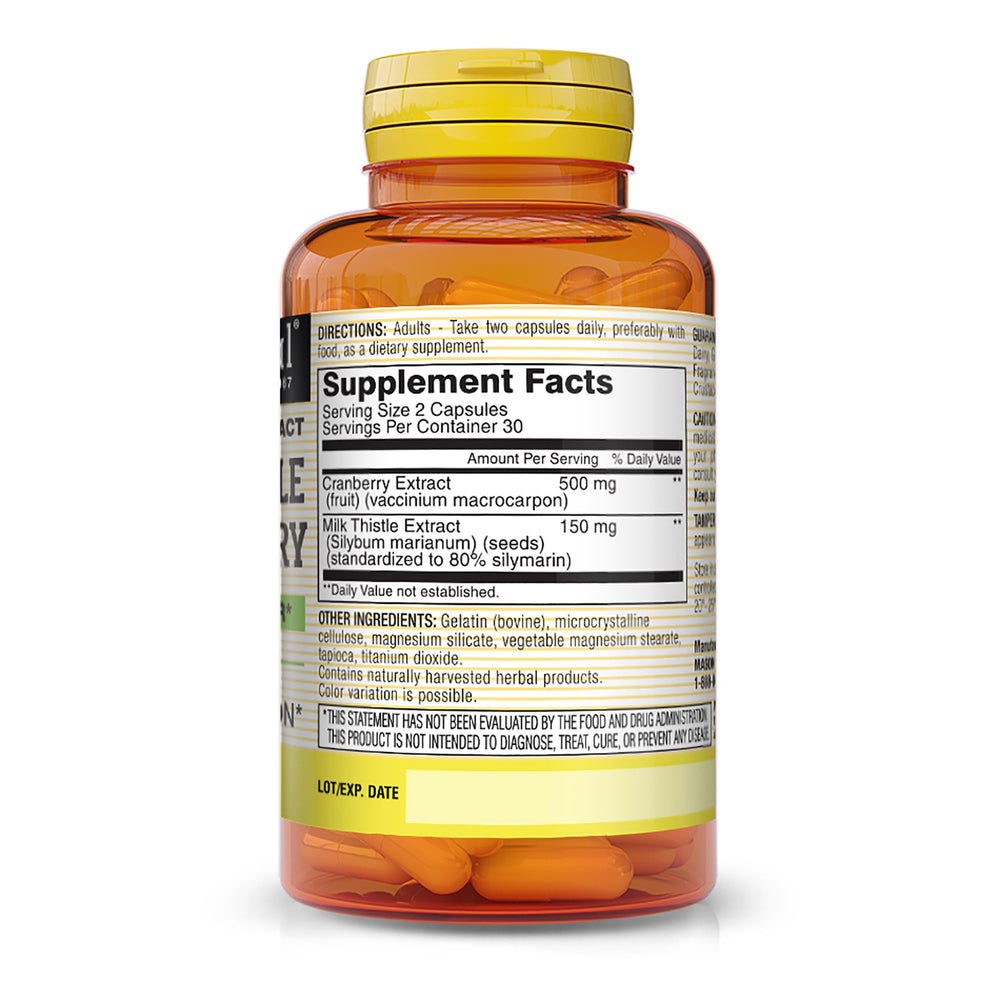 Close-up of Mason Natural product label showing 60 capsules