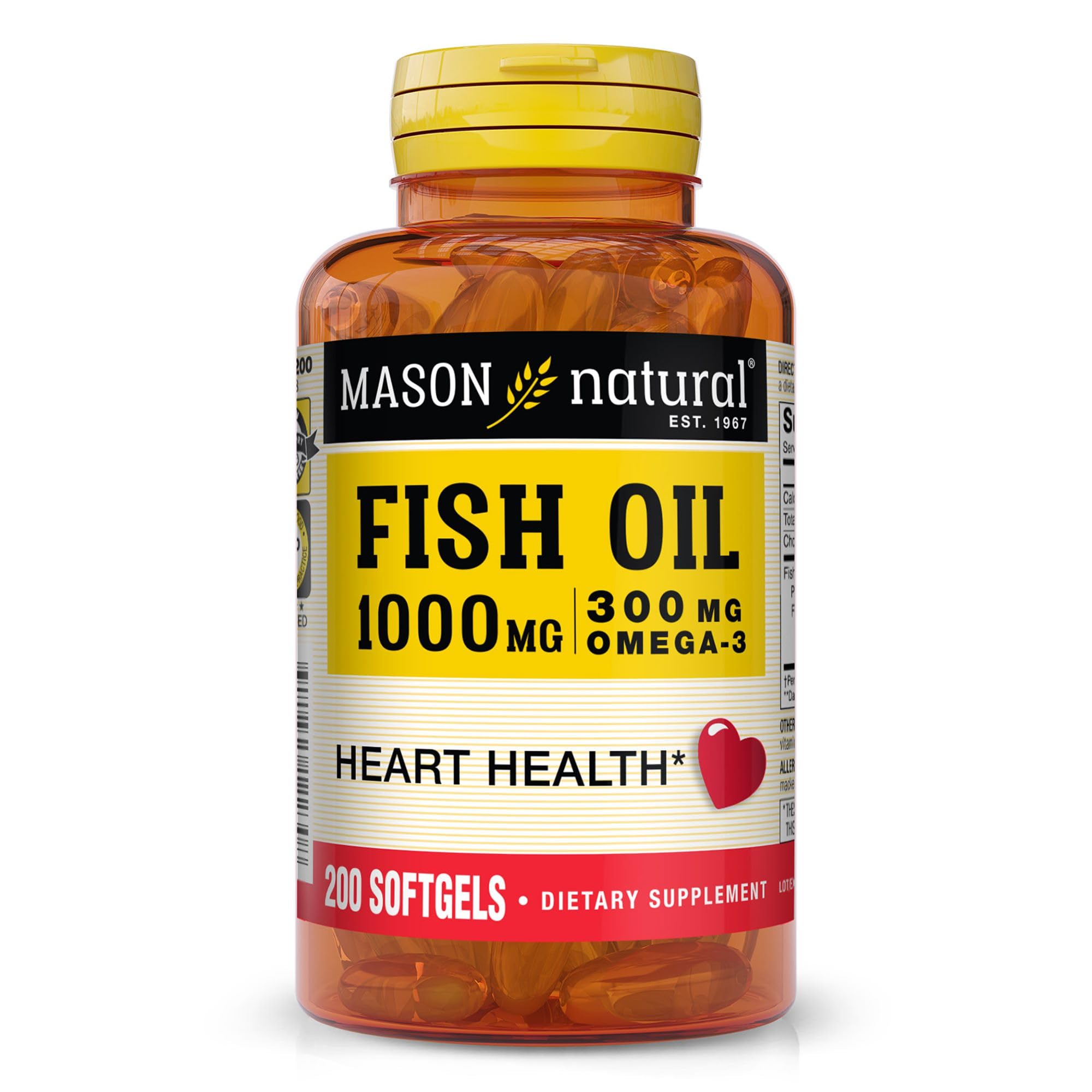 Mason Natural Omega-3 Fish Oil 1000mg bottle front