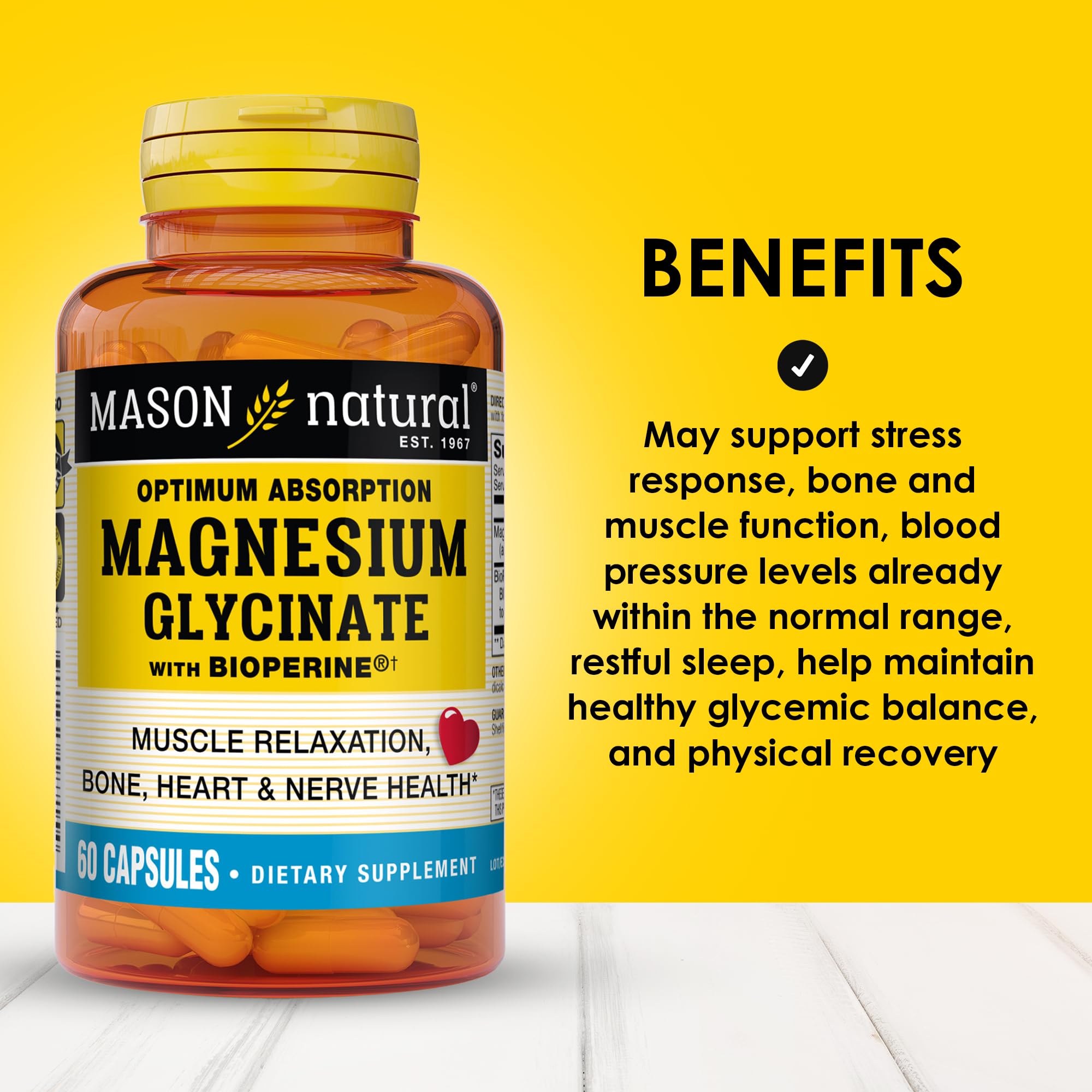 Optimum absorption magnesium glycinate with Bioperine, 240 mg