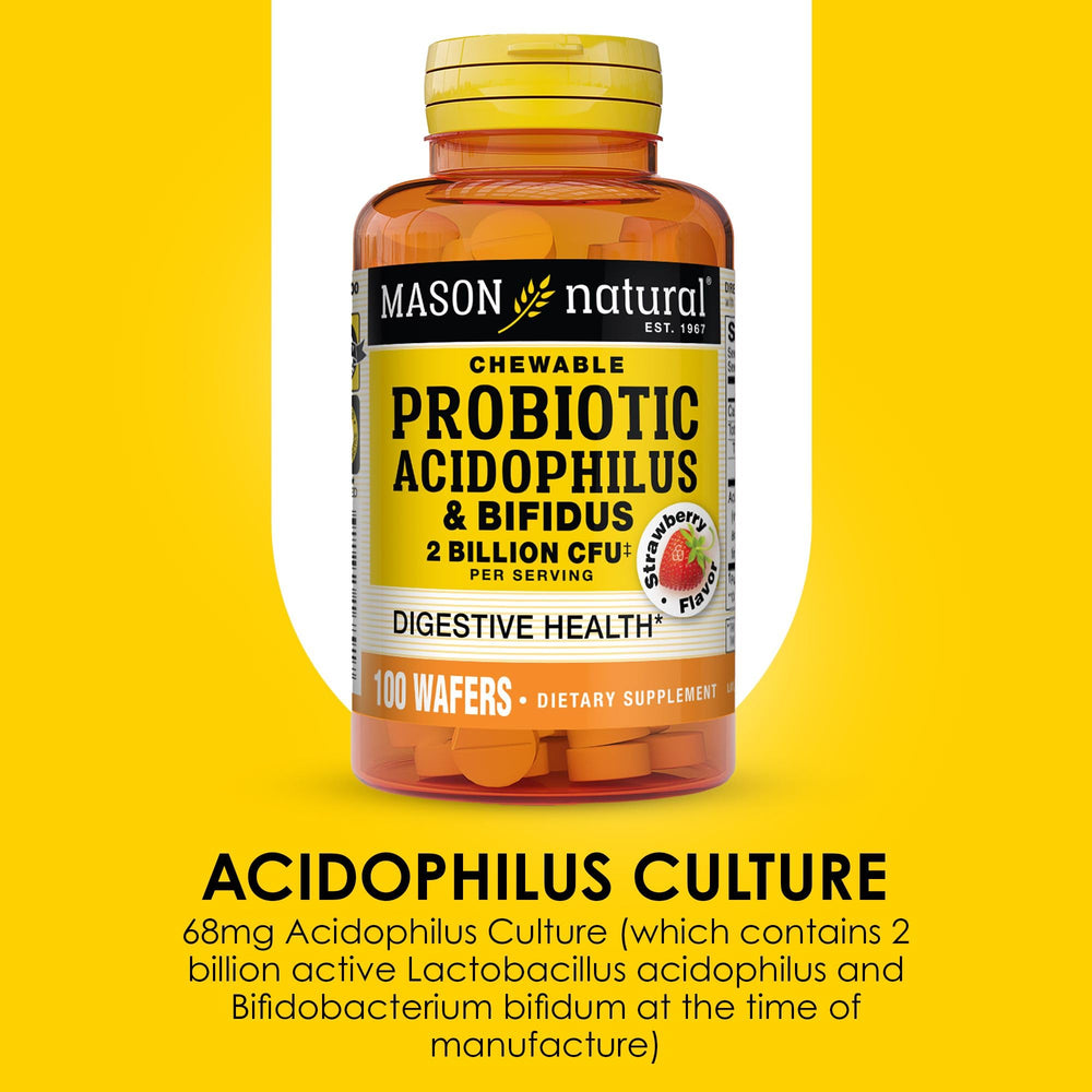 Ingredients panel for Mason Natural probiotic supplement