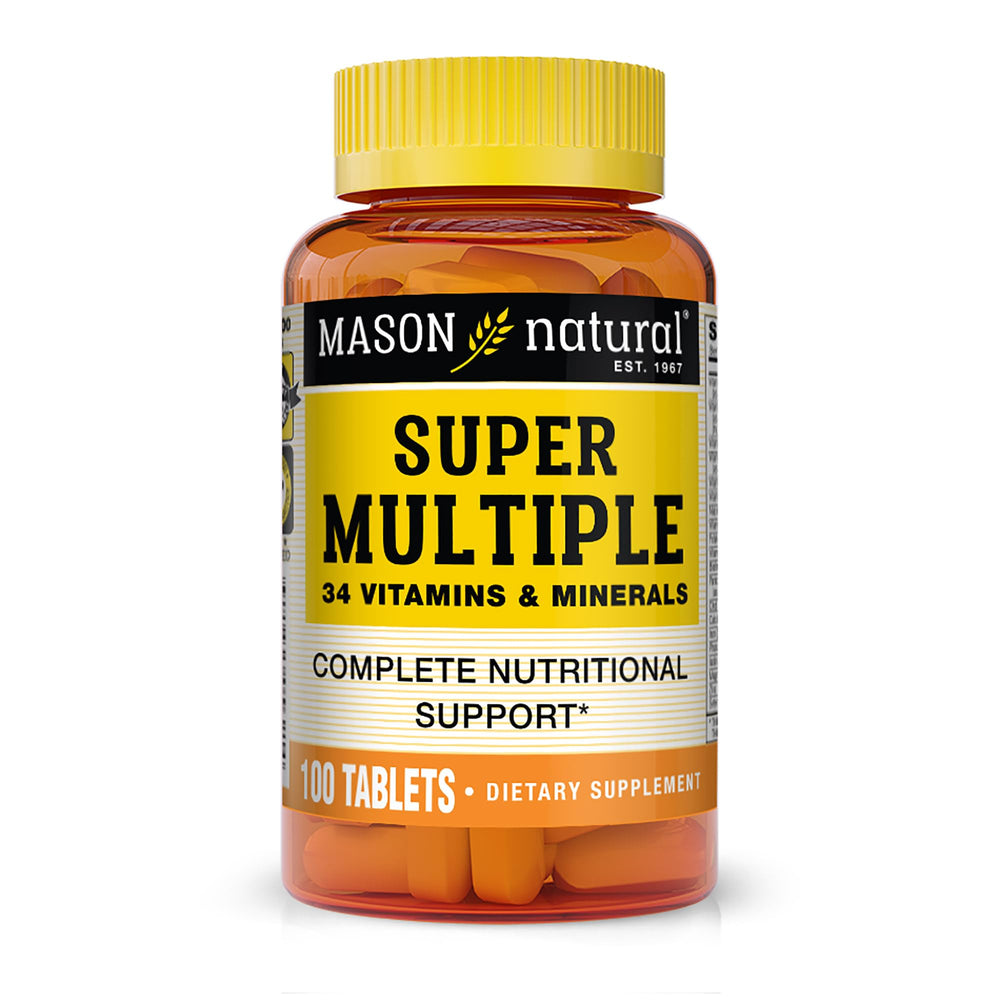 Mason Natural Super Multiple 34 Vitamins and Minerals bottle packaging