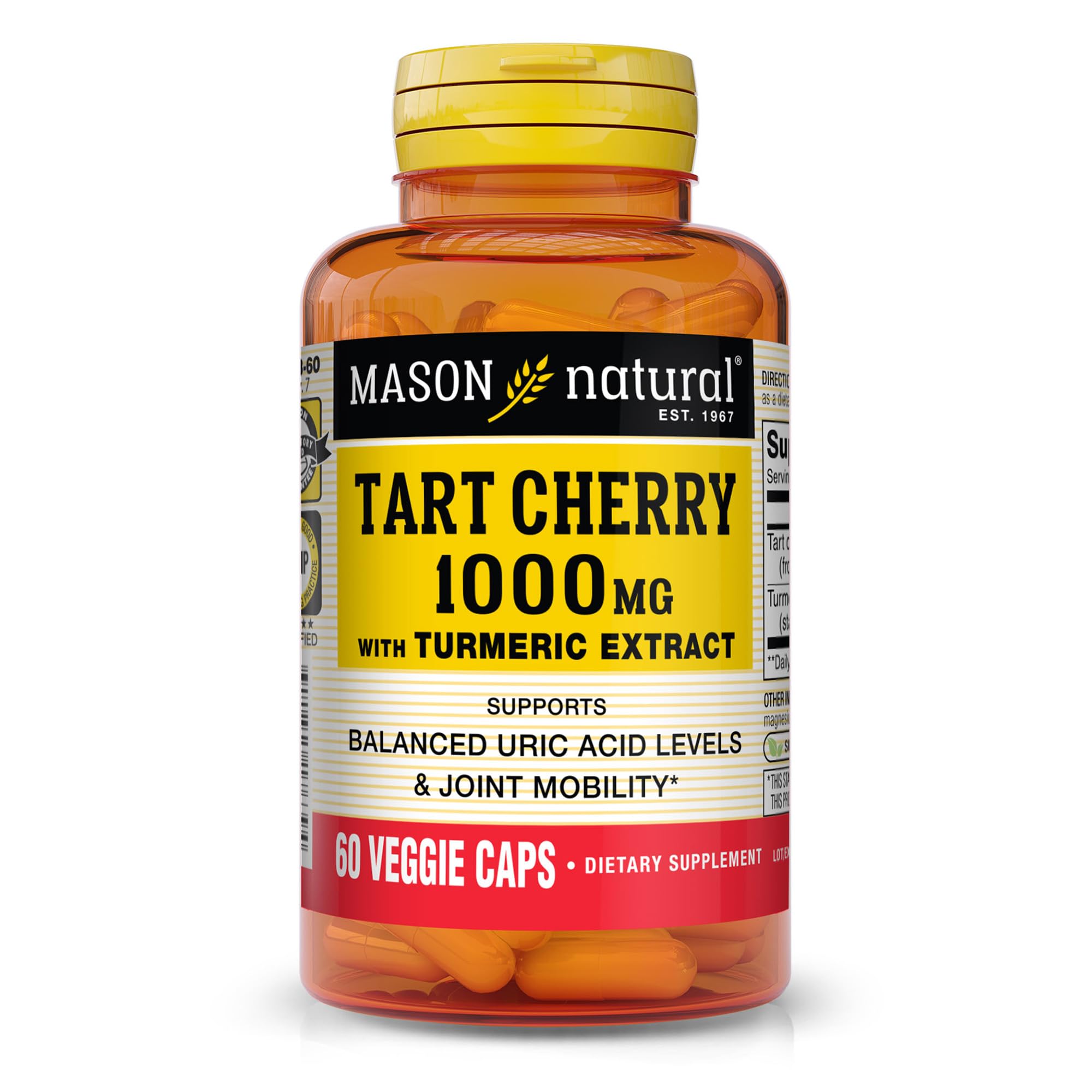 Mason Natural Tart Cherry 1000mg Turmeric 60-day supply hero image