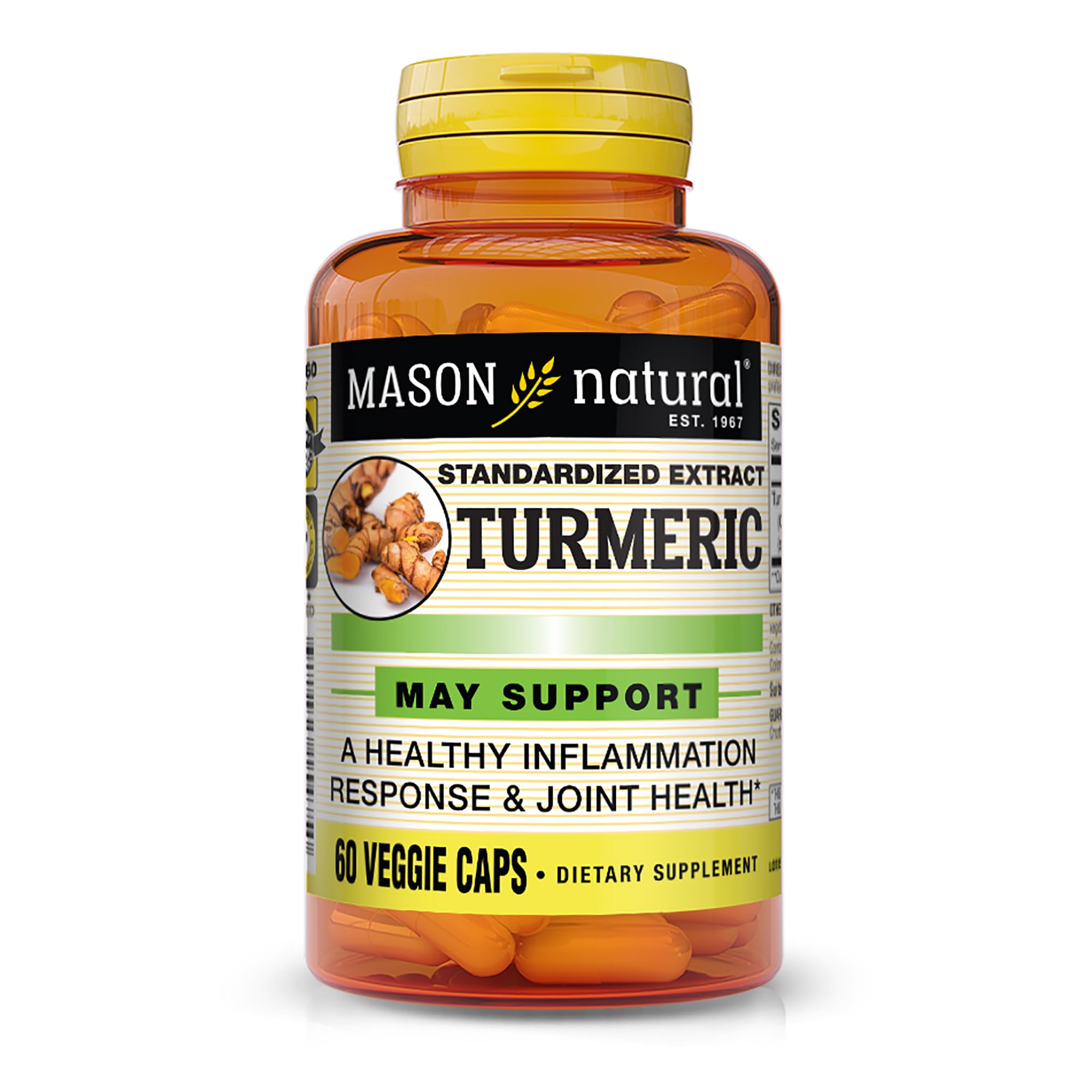 Mason Natural Turmeric 500mg bottle with 60 veggie capsules