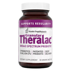 Front view of Master Supplements Granular Theralac 1.05 oz bottle