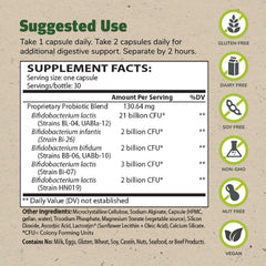Back label with supplement facts and ingredients