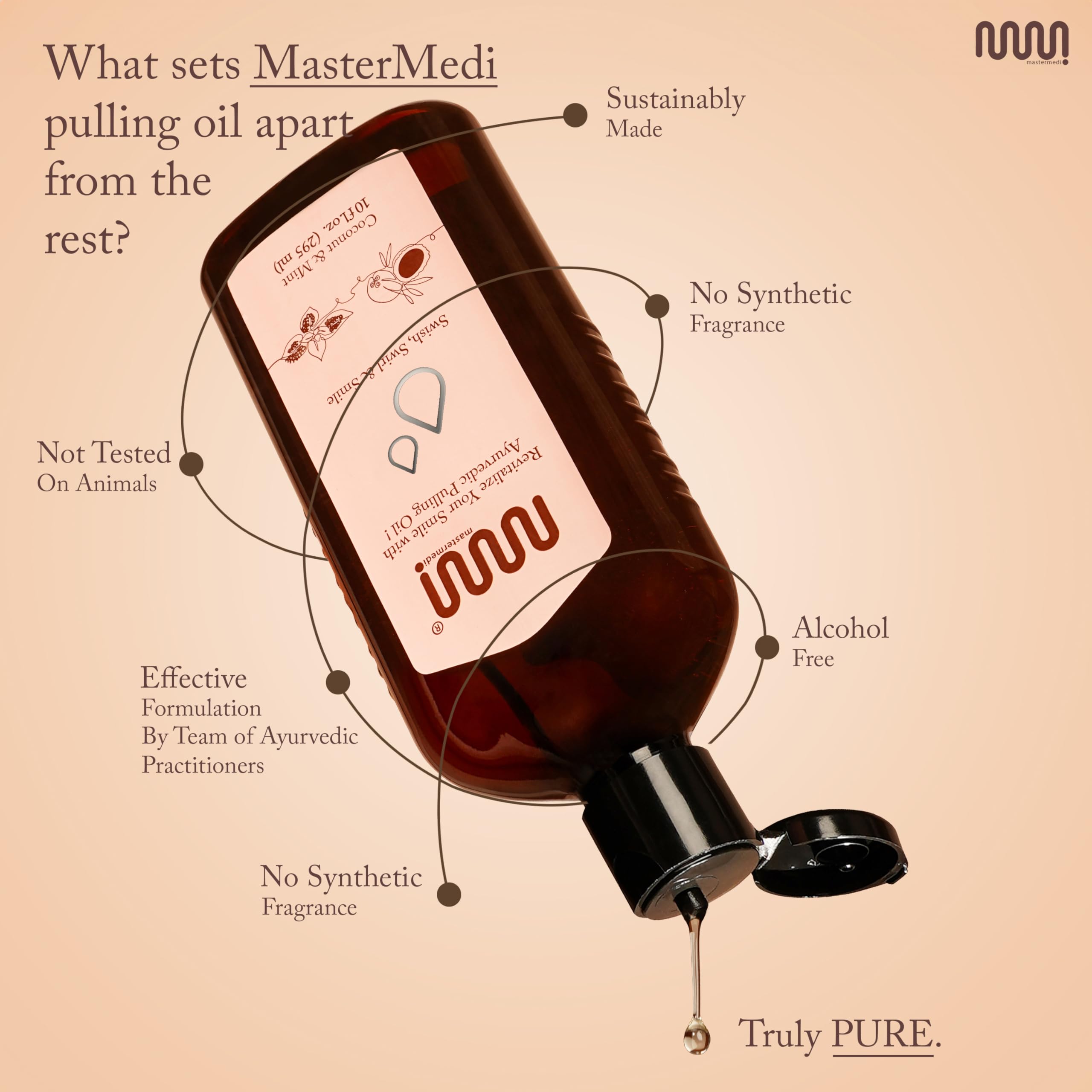Ingredients note: fractionated coconut oil-based mouthwash