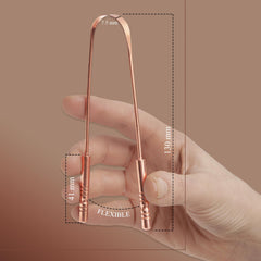 Two copper tongue scrapers in travel cases
