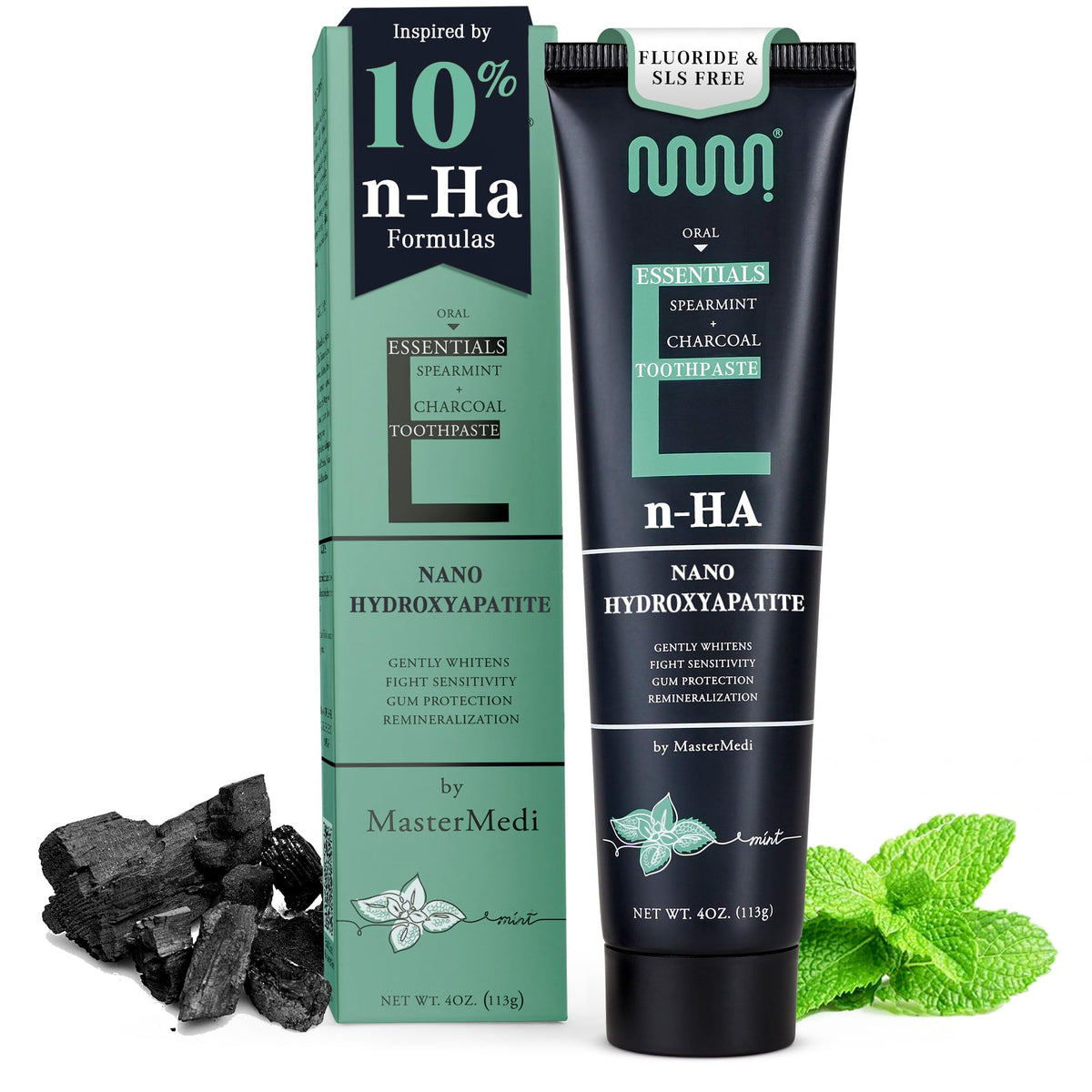 MasterMedi Nano Hydroxyapatite Toothpaste tube with packaging