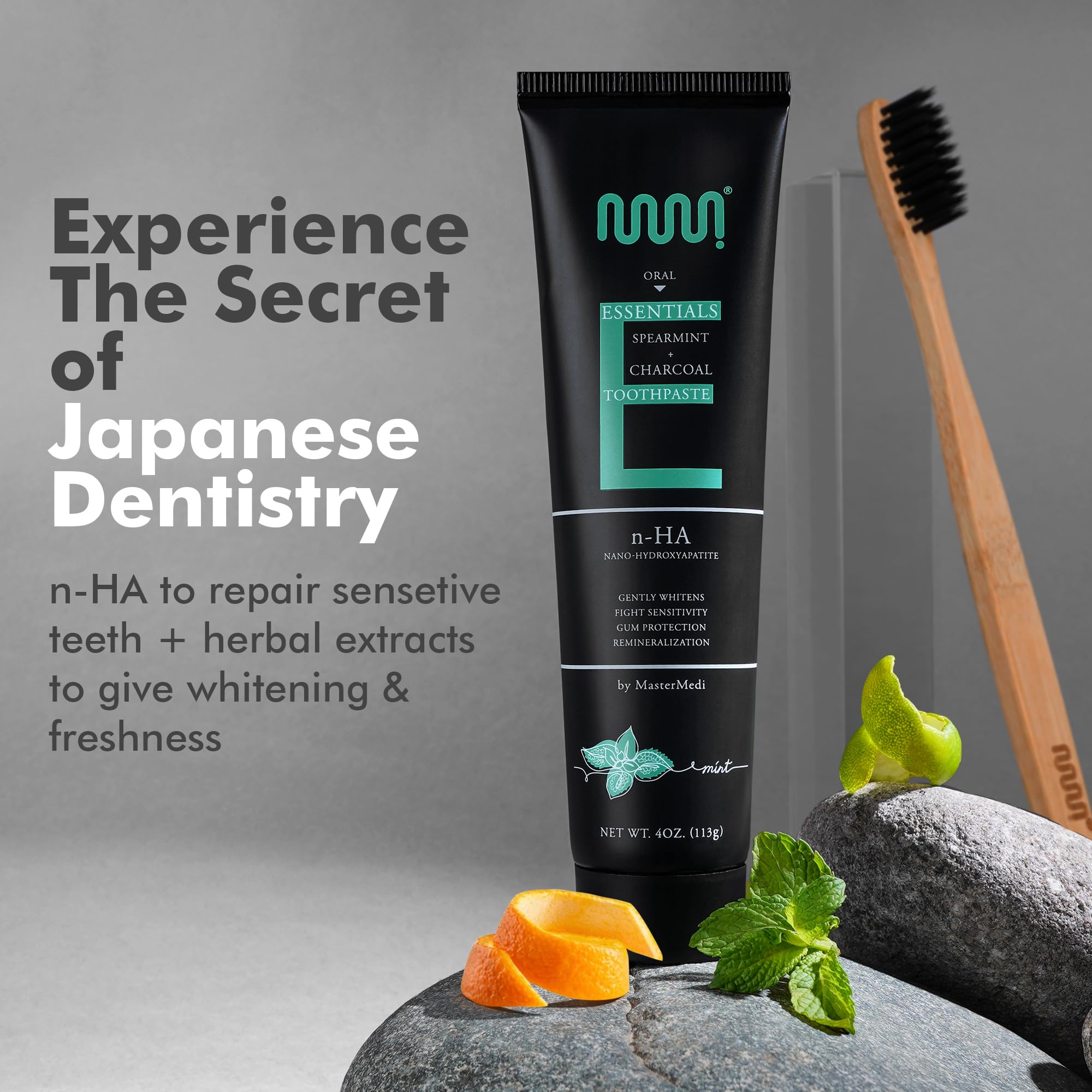 Close-up of activated charcoal in toothpaste formulation