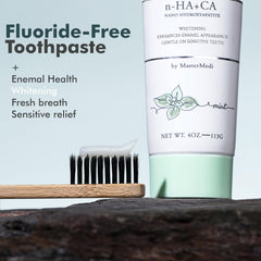 Another angle of toothpaste tube with mint flavor label