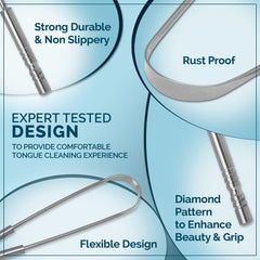 Ergonomic U-shaped tongue cleaner for tongue scraping