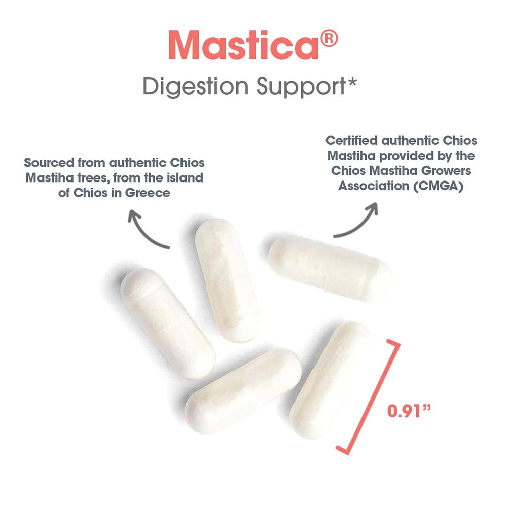 Mastica Gum capsules packaging and bottle