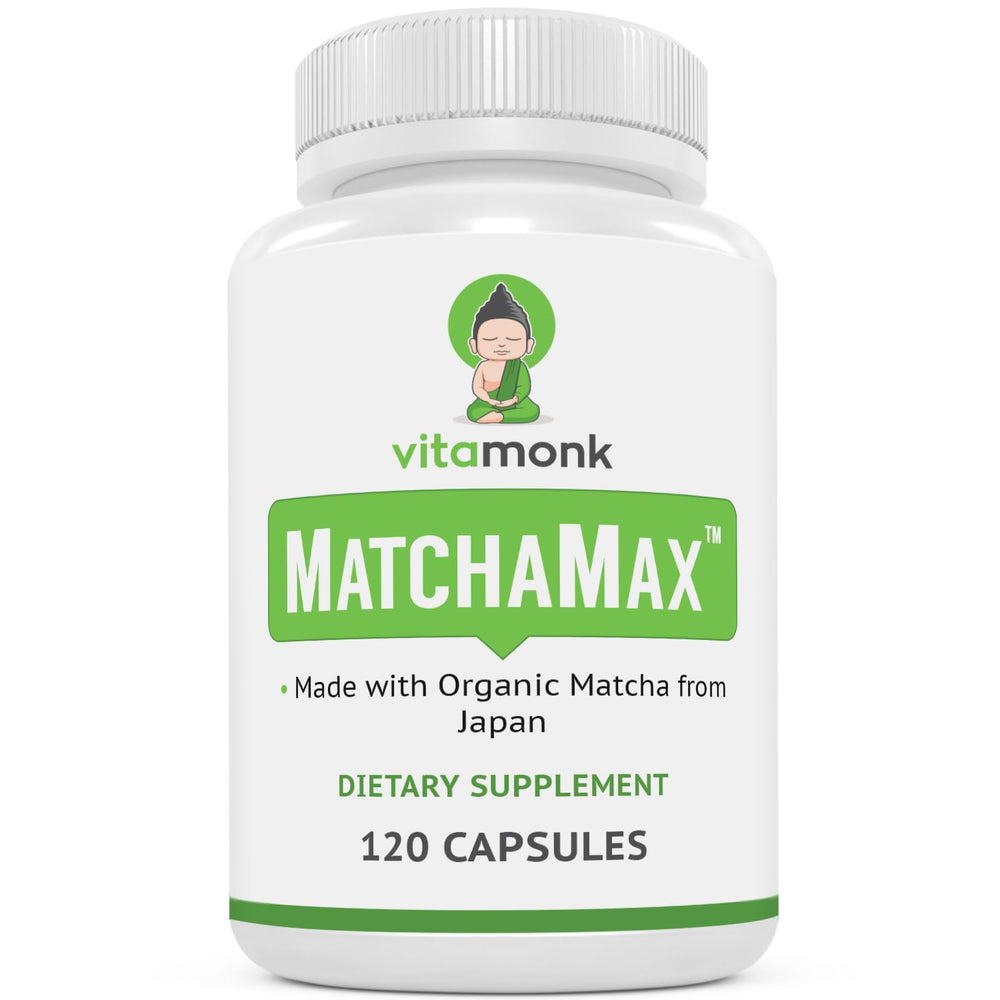 MATCHAMAX Organic Japanese Matcha Capsules bottle front with 120 count label